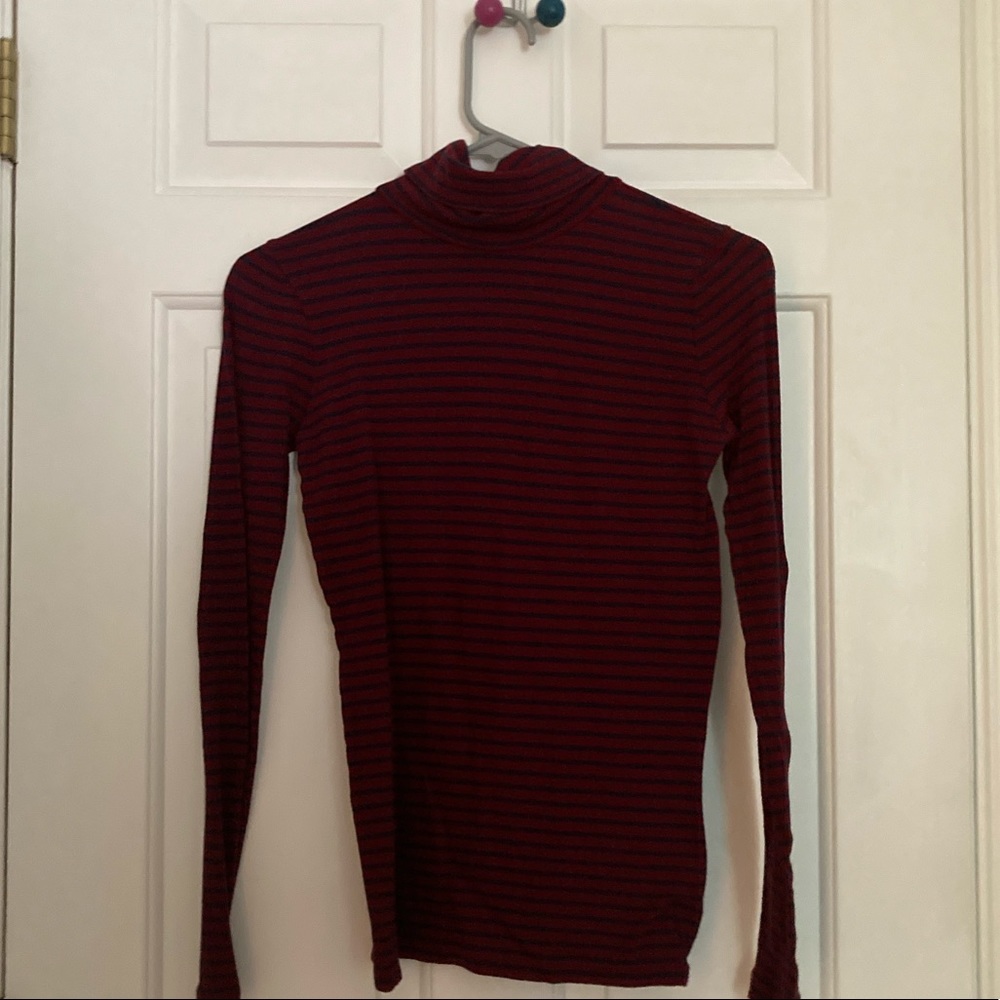 J Crew striped turtle neck
